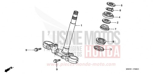 TIGE DE DIRECTION CB750F2X de 1999